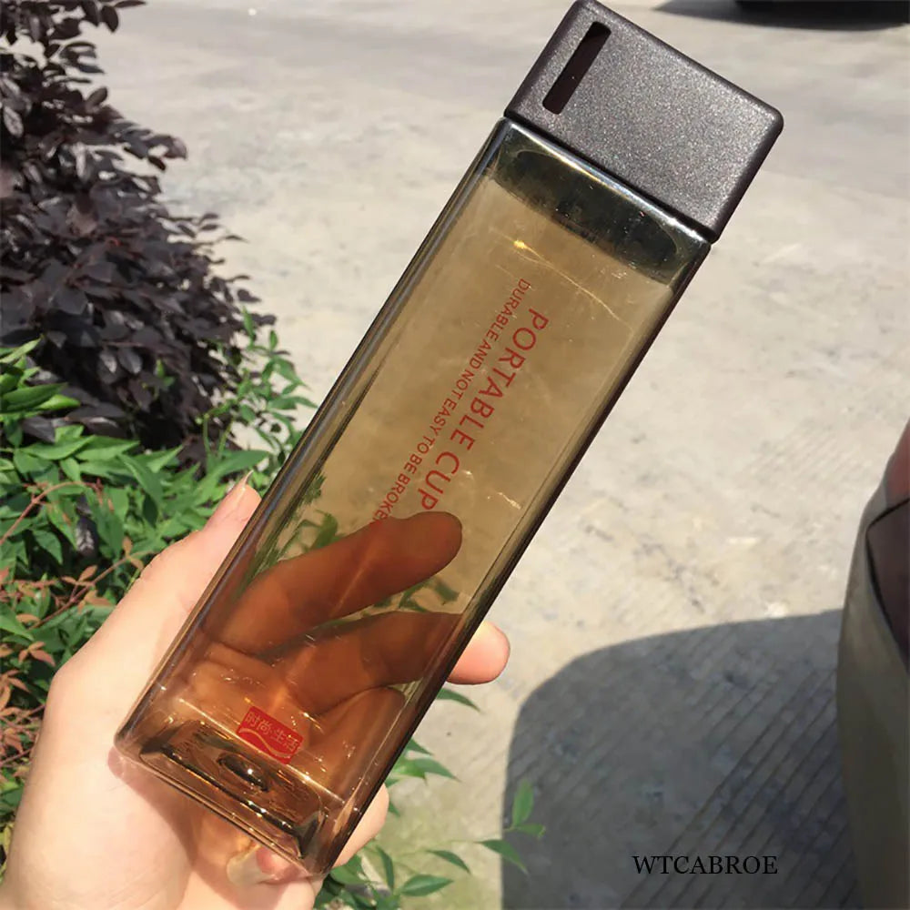 500Ml Kawaii My Square Water Bottles Creative Frosted Portable Outdoor Students Sports Water Bottle Drinking Transparent Bottle